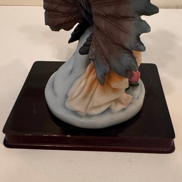 Vintage De Capoli Collection 16" Angel Nymph Peacock Statue Figurine Resin Wood - Picture 6 of 10